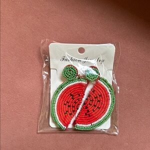Watermelon Beaded Earrings